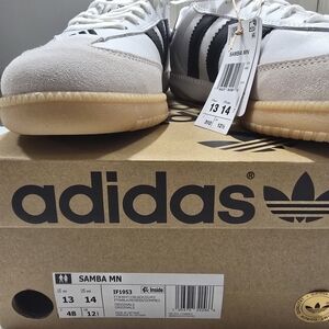 adidas Samba White and Black Athletic Shoes